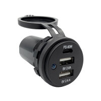 USB Steckdose 12V 24V 3-fach USB-A + USB-C PD KFZ | Impulse Innovation