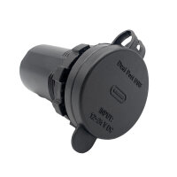 USB Doppelsteckdose | USB-C | 12–24V | 5V–20V | 60W | Ø29mm