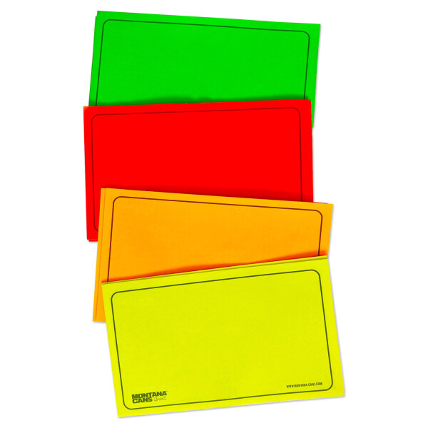 Neon Sticker Blanko 12x7 cm 100 Stück 4 Farben | Montana Cans