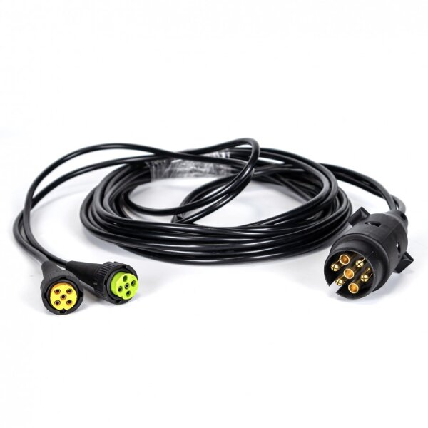 Kabelsatz | 7-poliger Anhängerstecker zu 2× 5-poligem Bajonettstecker, rund | 4,5 m
