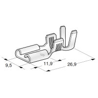 Flachsteckhülse F950 mit Rastnase | 9,5mm | 3-6mm²