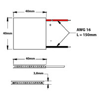 Thermoelektrisches Modul | Peltier | 14,9V | 53W | 40x40x3,8mm