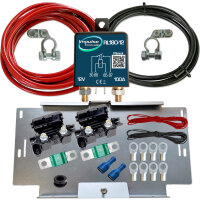 Zweitbatterieset | RL180-12 ECO | Trennrelais 12V 120A | 6m AWG8 Kabel | Batteriehalter VW T4-6