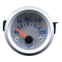 Wassertemperaturanzeige mit Sensor | Analog | 12V | 40-120°C | Silber | Ø52mm