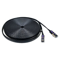 Netzwerkkabel | CAT 7 | flach | Schwarz | 20 Meter