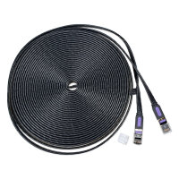 Netzwerkkabel | CAT 7 | flach | Schwarz | 20 Meter