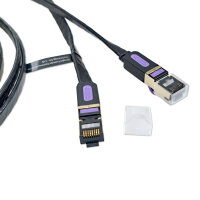 Netzwerkkabel | CAT 7 | flach | Schwarz | 20 Meter