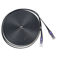 Netzwerkkabel | CAT 7 | flach | Schwarz | 20 Meter