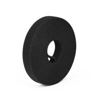 Kabelbinder | Klett | Zuschneidbar | Schwarz | 10mm | 10 Meter Rolle