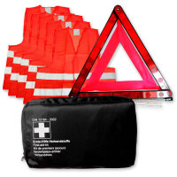 KFZ Erste-Hilfe Set Warndreieck 5 Warnwesten orange DIN...