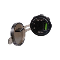 USB Steckdose | Typ A | 12-24V | 3A | QC 3.0 | LED Anzeige | Ø29mm