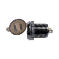 USB Doppelsteckdose | Typ A QC | 9-32V | Anzeige | Schalter | Ø29mm