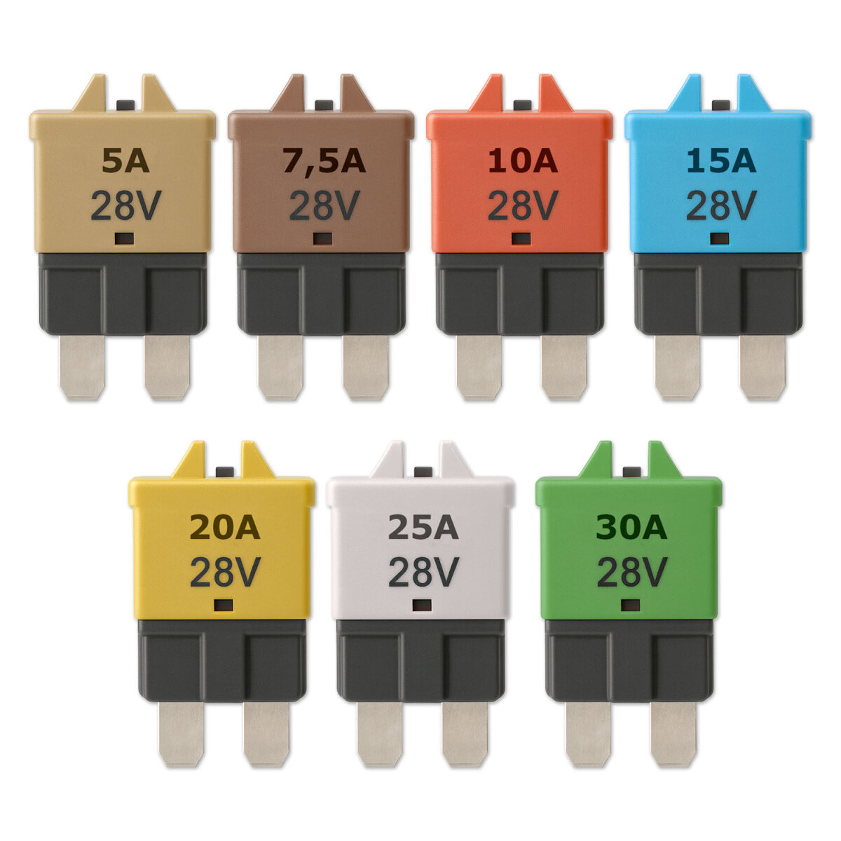 5 Kfz Sicherungen 1A ATO schwarz Standard Flachstecksicherungen
