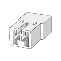Flachsteckgehäuse | 2x 6,3mm | Weiß