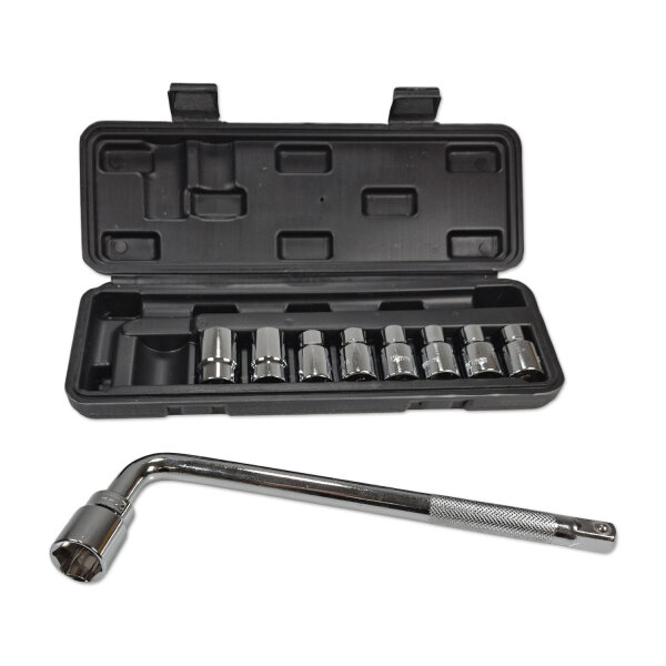 Steckschlüsselsatz 1/2 Zoll | L-Form | kompakter Nusskasten 8-21mm
