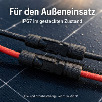 Solarkabel Set 2x 5m 4mm² rot schwarz mit PV Solarsteckern