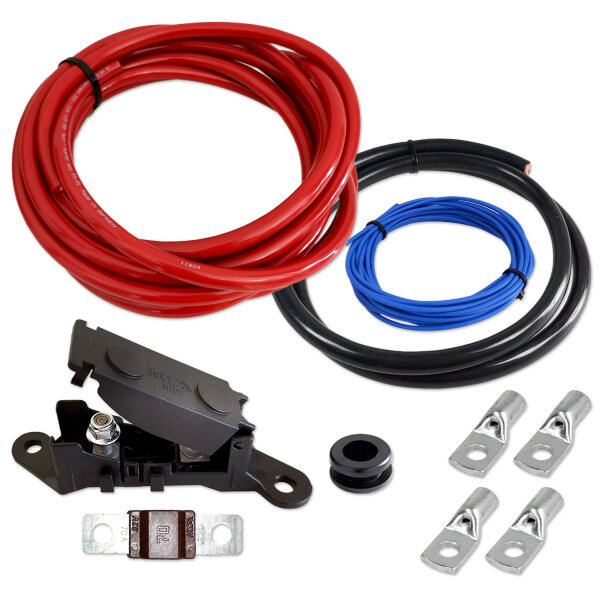 Kabelset | Vollkupfer | 20mm² | 5+5+1 Meter | Sicherung & Verbinder